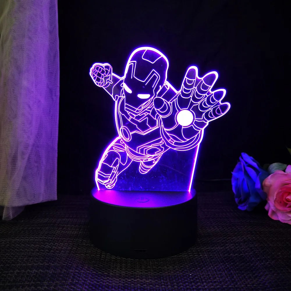 Avengers : Veilleuse 3D en acrylique, une élégante lampe de bureau LED