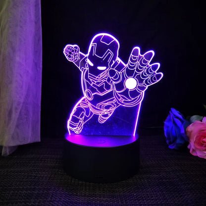 Avengers : Veilleuse 3D en acrylique, une élégante lampe de bureau LED