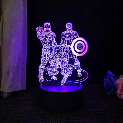 Avengers : Veilleuse 3D en acrylique, une élégante lampe de bureau LED