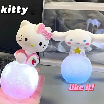 Veilleuse Hello Kitty Mininstants pour enfants, lampe de chevet amusante et colorée inspirée des dessins animés.